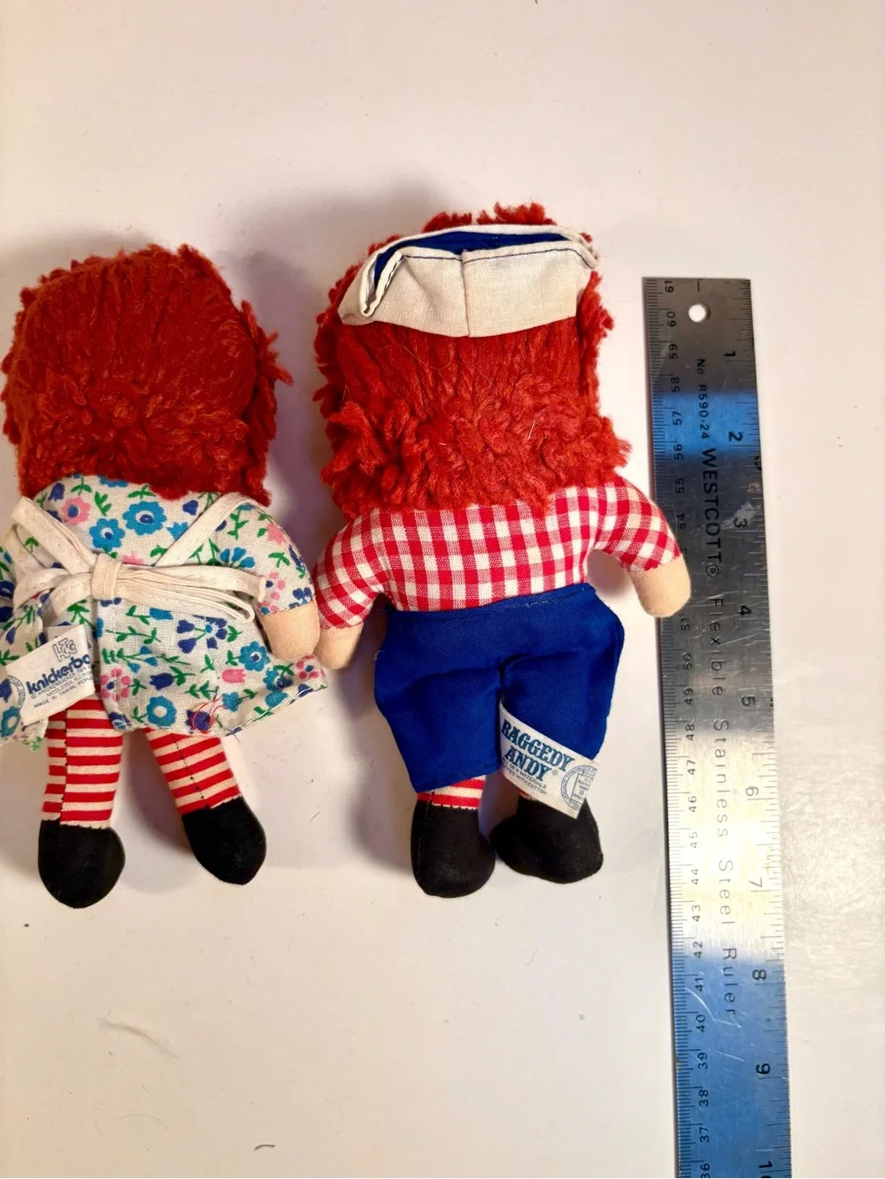 Vintage Raggedy Ann & Andy cloth 7” dolls